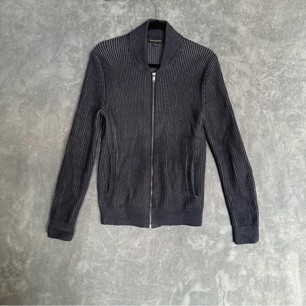 Banana Republic Men's Dark blue Zip-Up Cardigan Sweater size Small